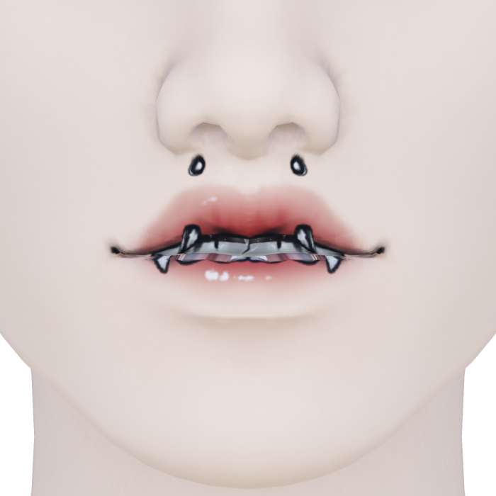 Anime Pierced Lip Bite Fangs