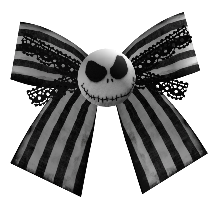 💀 halloween jack skellington striped bow hairclip