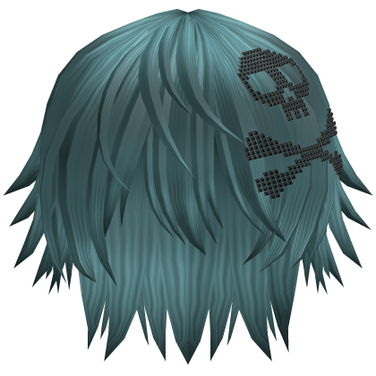Emo Vkei Moe Boy Hair w Skull Teal