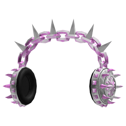 White and Pink Spikey Headphones