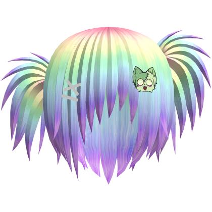 Pastel Rainbow Scene Punk Side Ponytail Hair Roblox item