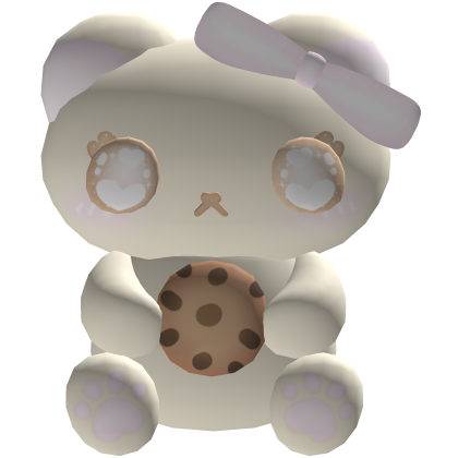 cute jumbo beige bear w/ yummy cookie Roblox item