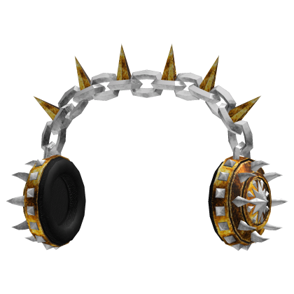 Gold and White Spikey Headphones