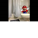 Super Mario is dancing in the toilet