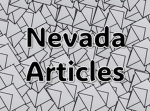 Nevada Articles
