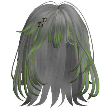 Star Clip Layered Hair - Grey & Green