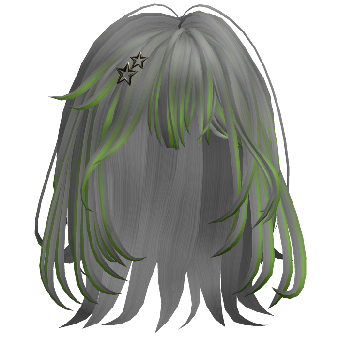 Star Clip Layered Hair - Grey & Green