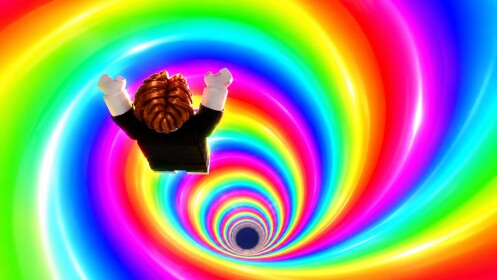 Klettern, um Regenbogen-Spirale zu springen