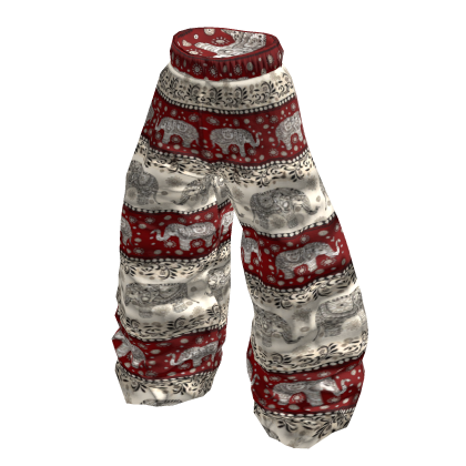 Thai elephant pants (Red, Whit)