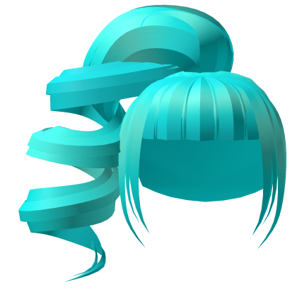 Teal Swirly Gyaru Side Ponytail