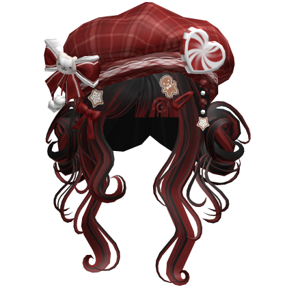♡ Christmas Swirly Wispy Buns (Black & Red)