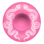 Pink & White Twin Snakes Wide Brim Hat