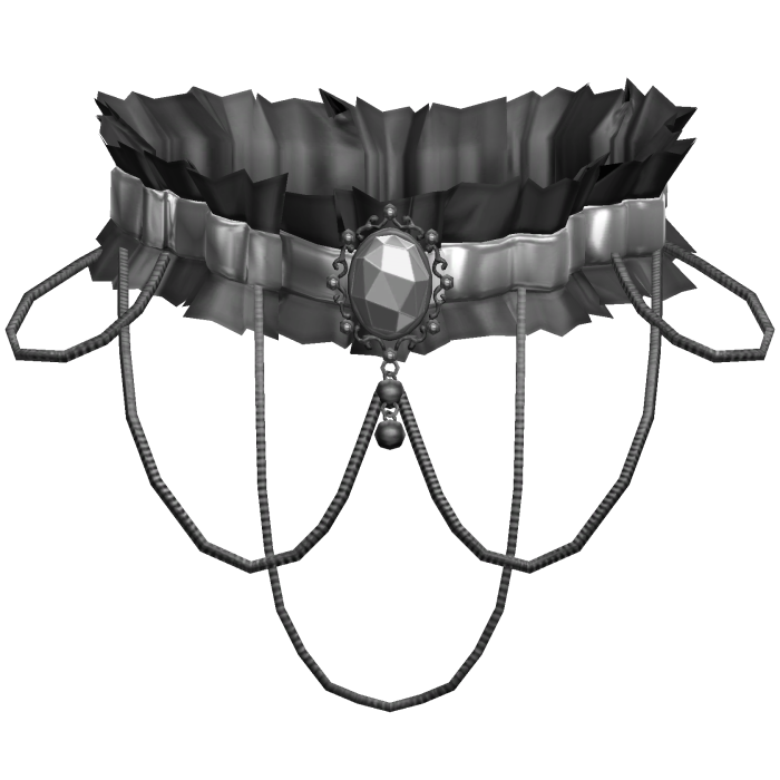 Grey Gothic Ruffle Choker