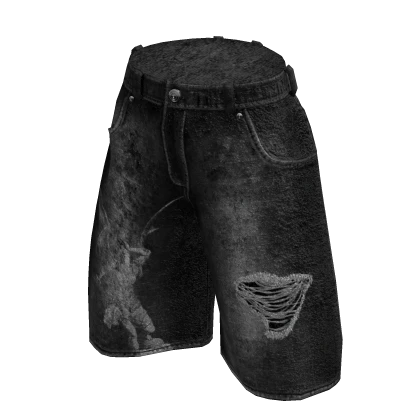Black Grunge Y2K Baggy Jorts | Roblox Item - Rolimon's