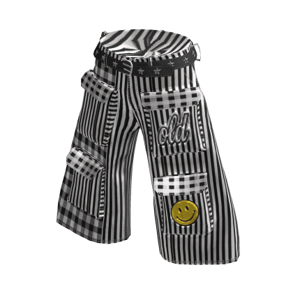 💜 Y2K Baggy Smiley Cargo Pants_ Black thumbnail