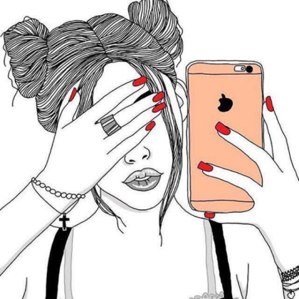 SELFIE RED NAILS OUTLINE Roblox decal