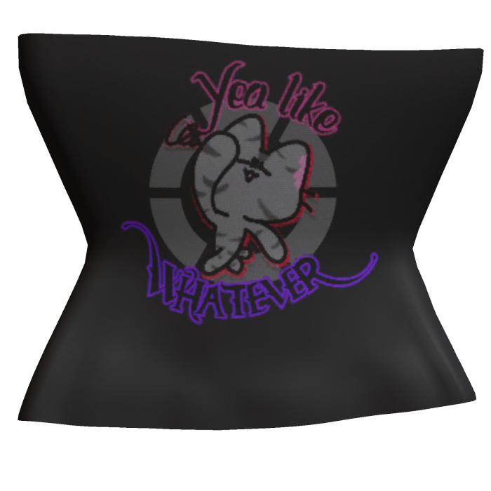 (R6) Black Whatever Lazy T-shirt