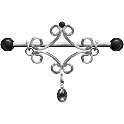 black gothic cathedral cross bar piercing 3.0 Roblox item render