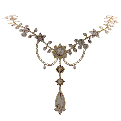 Old Gold Royal Floral Gem Necklace Roblox item