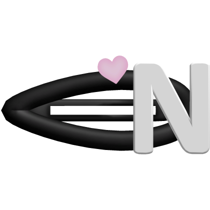 ♡ black n initial hair clip Roblox item