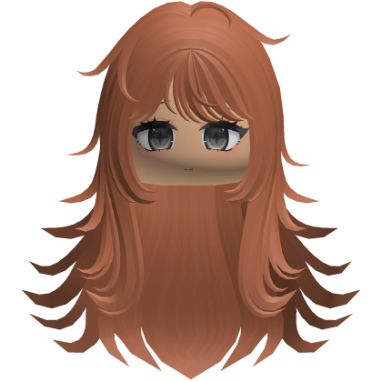 Wispy Messy Long Ginger Hair W/ Chibi Face Roblox item