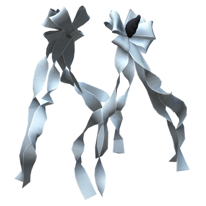 ♰ Gothic Black & White Angel Hair Ribbons Roblox item