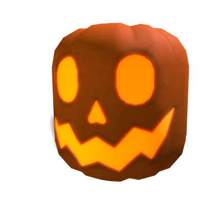 Glowing Orange Pumpkin Head Mask (Emissive)