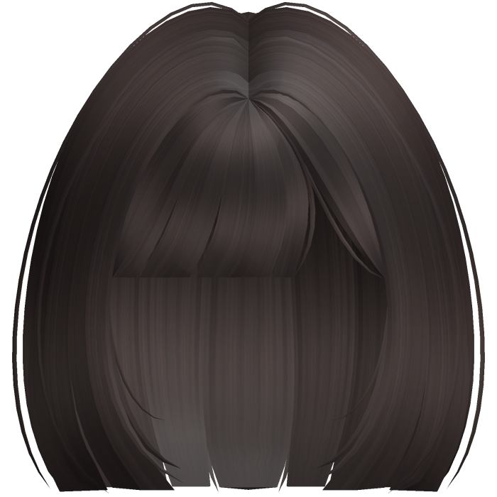 ♡ short straight anime bob hair in dark brown ୧