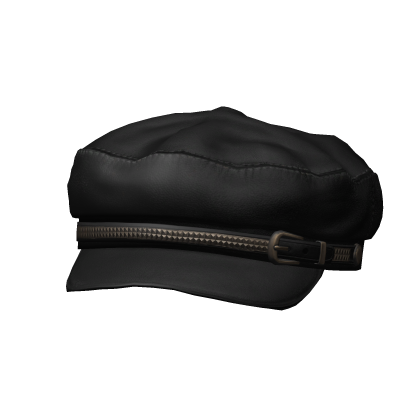 Black Studded Belt Leather Beret Hat (Gold) Roblox item