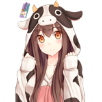 Anime Girl with Cow Hoodie Roblox decal
