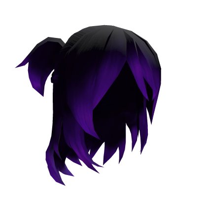 ♡ Black&Purple Pigtails Braid Goth Emo Hair 
