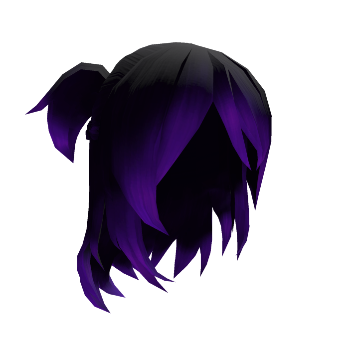 ♡ Black&Purple Pigtails Braid Goth Emo Hair 
