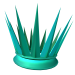 Teal Spiky Crown