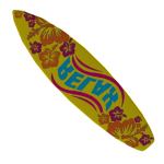 Tropical Orange Surfboard