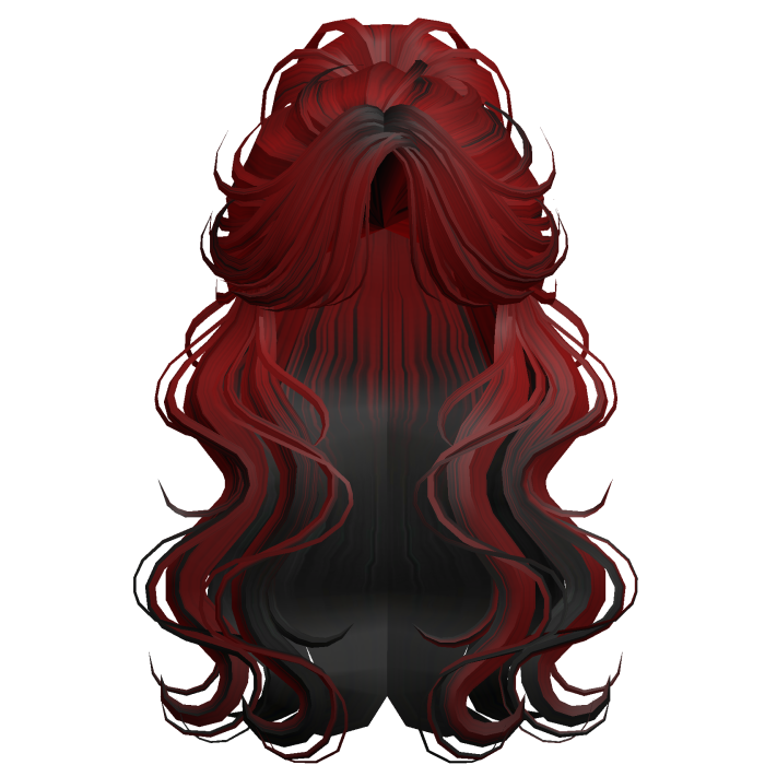Crimped Wavy Empress Ponytail Red&Black