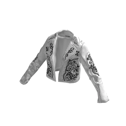 Dibuat Di Meksiko Jaket Biker Putih Dan Hitam Roblox NoFilter