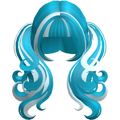 Blue White Cute Long Messy Swirly Pigtails