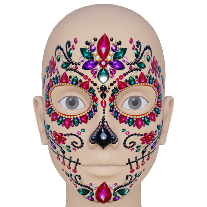 Halloween Día de los Muertos Bedazzled Face