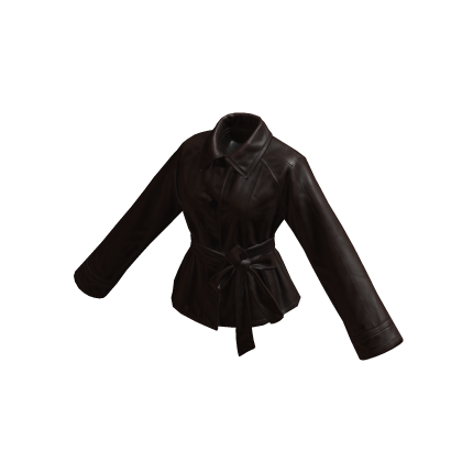 Wrapped Bow Leather Jacket Brown