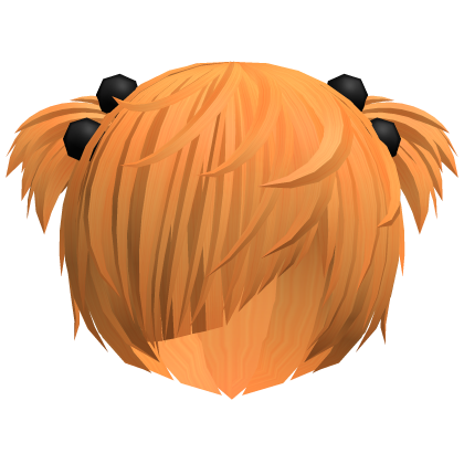 (//_^) orange messy anime vkei emo hair w buns