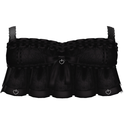 ♡ cute dainty black ruffle babydoll top