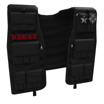 Black Tactical  Tony Montana Scarface Y2K Vest thumbnail