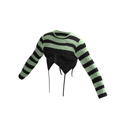 [FDDUGC]Striped Layered Goth Top(green)