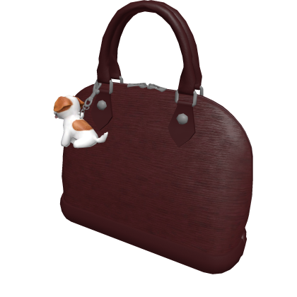 sac en cuir dark red avec un porte clé thumbnail