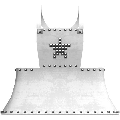 White emo studded pinafore dress w/ buckles
