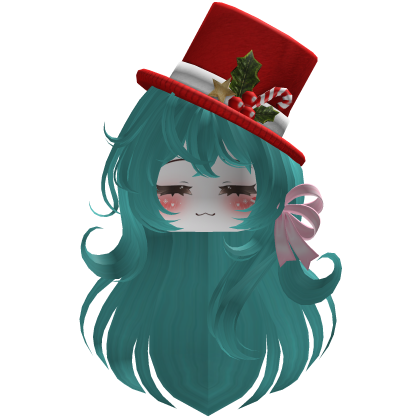 Beautiful Christmas hat hairstyle bow (Blue)
