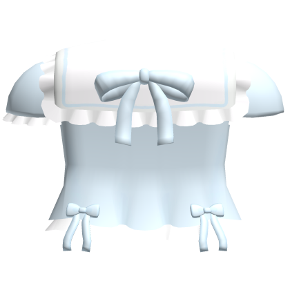 𐔌ྀི┊Kawaii Uniform Pastel Blue Collar Babydoll