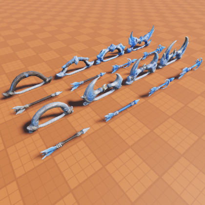 16 Free Low Poly Evolving Bow & Arrow Models preview 1