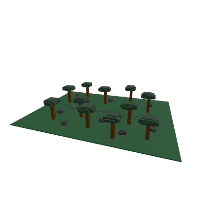 Little forest with rocks and trees