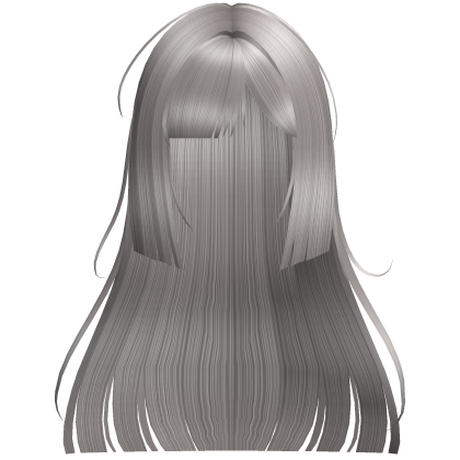 Cute Long Hime Cut Hair Side Bang (Ash Grey) Roblox item